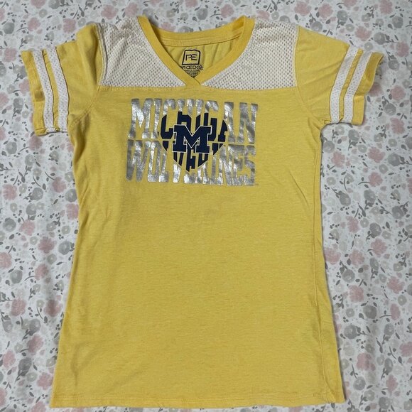 University of Michigan Yellow T-shirt Girls Large 10-12 - Picture 2 of 10